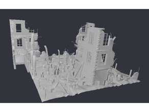 evlerin kalıntıları yok 3d baskı kıyamet diorama evler arazi savaş wargaming 3d print model - Mito3D