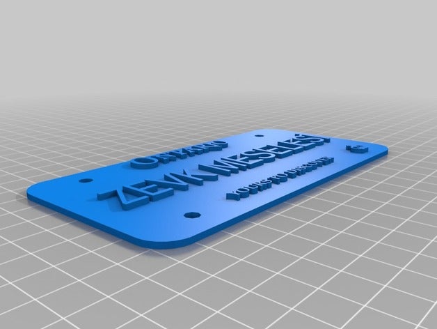 meine angepasste ontario Nummernschild Kostüm kundengebundene 3D print model - Mito3D