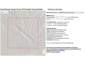 touchterrain learning geology geoscience landscape terrain 3d print model - Mito3D