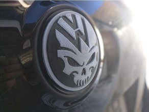 skull vw back logo automotive car passat volkswagen 3d print model - Mito3D