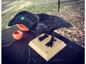 halloween crow w led eyes base creatures 3d print model - Mito3D