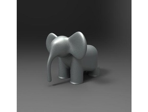 albicocca animali animale carino elefante divertente 3d print model - Mito3D