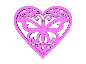 butterfly heart signs & logos insect wslab 3d print model - Mito3D
