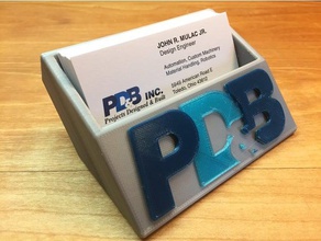 double couleur ajouter votre logo d'entreprise titulaire de la carte bureau visite porte-carte 3d print model - Mito3D