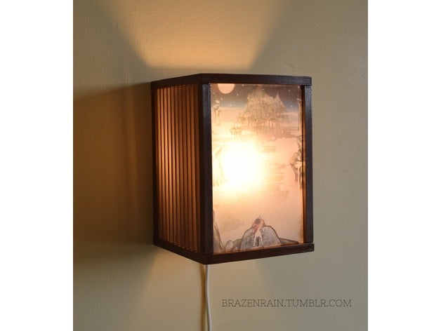 andon - japonês tradicional lâmpada decoração luz iluminação madeira woodfill 3D print model - Mito3D