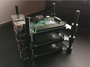raspberry pi stackable tray electronics case rack 3d print model - Mito3D