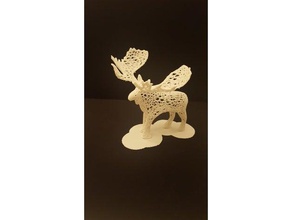 alberta Elch-voronoi-remix Mathe-Kunst moose voronoi 3d print model - Mito3D