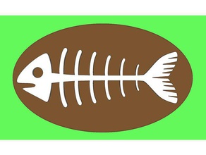 Fisch-Knochen-Plakette Schilder & logos Knochen Fisch plaqu Skelett wslab 3d print model - Mito3D