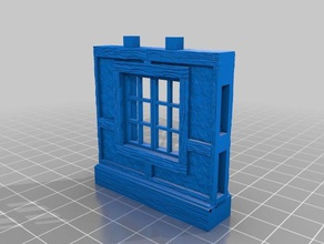 openlock 50 tudor wall window -full pane toy & game accessories dnd tiles openforge openforge2 style 3d print model - Mito3D