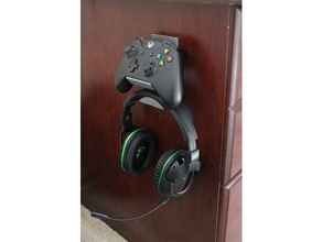 xbox one controller & headset holder video games headphone turtle beach 3d print model - Mito3D