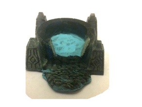 destroyed scrying pool games 28mm dnd prop dungeon dungeons dragons fantasy minatures miniature scenery openforge rpg 3d print model - Mito3D