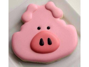 pig face cookie cutter kitchen & dining 3d print model - Mito3D