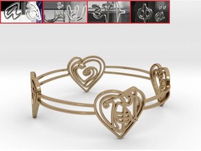 personalizzato zodiaco scimmia bracciale cuore bracciali orientale l'astrologia personalizzati zodiac 3d print model - Mito3D