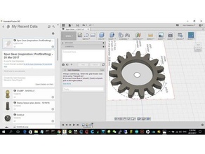 spur gear - fusion 360 20 mar 2017 1015pm engineering autodesk craftbot craftunique craftware fusion360 gears profdrafting thingiverse 3d print model - Mito3D