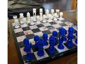 abstract chess set charleston 3d print model - Mito3D