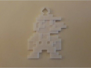 8-bit mario trousseau de clés les jeux vidéo 8-bits un 3d print model - Mito3D