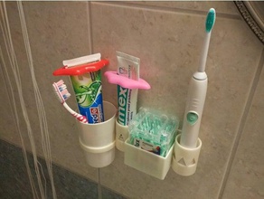 wall handler toothbrush tools screws bathroom 3d print model - Mito3D