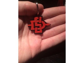 san diego state keychain signs & logos 3d print model - Mito3D