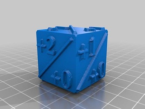+1 +2 +3 0 d6 die dice customized 3d print model - Mito3D