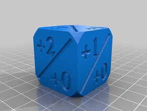 +1 1-+3 +3 +0-+3 +0 d6 die inverted dice customized 3d print model - Mito3D