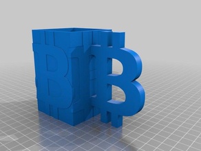 bitcoin-cup 90x117x60 mm 3d-drucken bitcoin bitcoin-Stift-Halter 3d print model - Mito3D