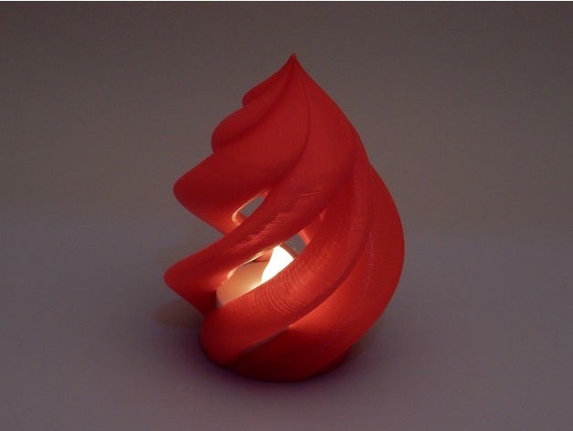 torsione della fiamma led lume arredamento 3D print model - Mito3D