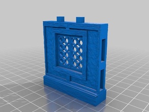 openlock 50 tudor wall window -circle pane toy & game accessories dnd tiles openforge openforge2 style tavern 3d print model - Mito3D
