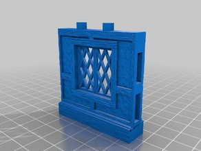 openlock 50 tudor wall window -lattice pane toy & game accessories dnd tiles openforge openforge2 style tavern 3d print model - Mito3D