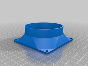 customizable square fan pipe adapter electronics openscad parametric 3d print model - Mito3D