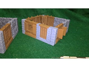openlock 50 tudor shutters raw window styles toy & game accessories dnd tiles openforge openforge2 style tavern 3d print model - Mito3D