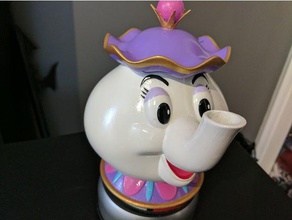 mrs potts container beauty beast containers cartoon cute fun holder lid movie pot show tea teapot useful 3d print model - Mito3D