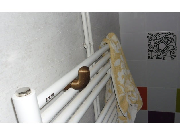 towel hook bathroom radiator 3D print model - Mito3D