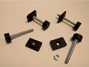 height adjustable foot m8 bolt captive nut diy adjuster screw 3d print model - Mito3D