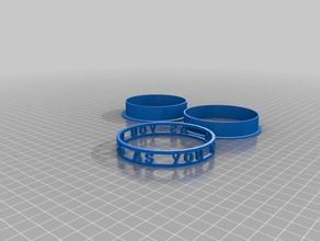 my customized rotating text bracelet bracelets 3d print model - Mito3D