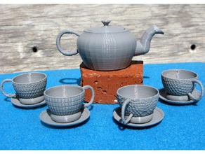 toy tea set & game accessories openscad 3d print model - Mito3D