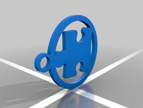 autism awareness keychain keychains 3d print model - Mito3D