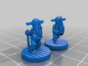 anões piratas dnd bolso-dungeons bolso a tática do multiverso pathfinder d&d A impressão 3d 3d print model - Mito3D