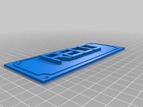 reco simples nome de sinal sinais e logotipos personalizado 3d print model - Mito3D