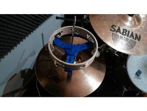 tambourin soutien - soporte pandereta de la musique bateria batterie cymbale le tambour les tambours panderoa platillo soportea 3d print model - Mito3D