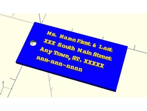 etiqueta del equipaje de letras en relieve organización el 3d print model - Mito3D