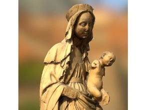 figure virgin mary scans & replicas 3d printing scan child church mythology religion sculpture woman wood 3d print model - Mito3D