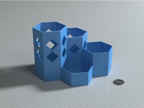 simple office organizer orginizer 3d print model - Mito3D