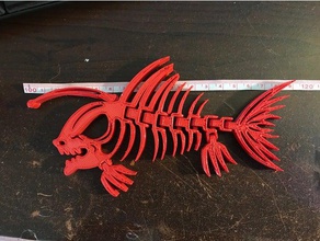 articulada piranha tamboril esqueleto brinquedo & acessórios para jogos peixe articulados imprimir lugar 3d print model - Mito3D