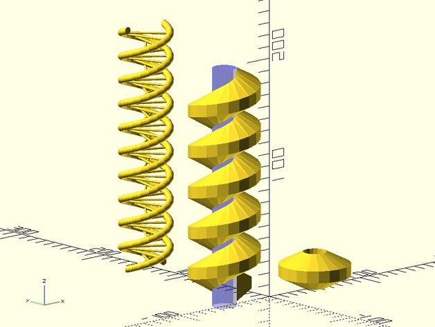 hélice biblioteca openscad o dna modelo a parafuso parafusos primavera molas thread rosca haste roscada threading threads 3D print model - Mito3D