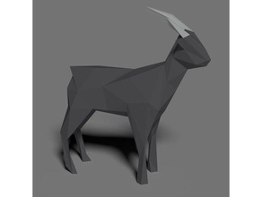symétrique low poly de chèvre sculptures la lowpoly papier papercraft craft symétrie 3d print model - Mito3D