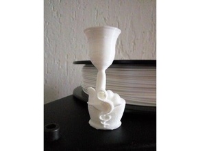 pharmacy caduceus finger goblet art cup hand 3d print model - Mito3D
