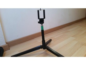selfie stick tripod cep telefonu kamera standı yer tutucu telefon sopa 3d print model - Mito3D