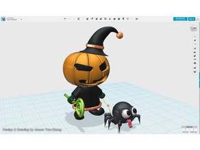 pumpkin wizard & spider figure toy game accessories 123d design holloween 3d print model - Mito3D