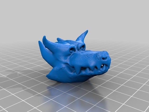 dragon head animals canine drago skull fantasy wing 3D print model - Mito3D