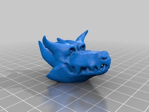 cabeça de dragão animais canino drago do crânio fantasia a asa 3d print model - Mito3D